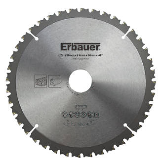 Image of Erbauer Aluminium TCT Saw Blade 210mm x 30mm 40T 