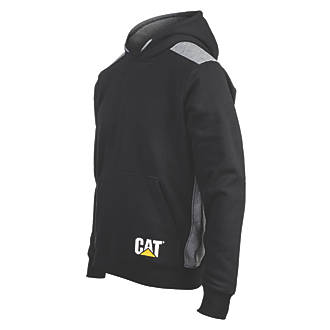 Image of CAT Logo Panel Hooded Sweatshirt Black Small 34-37" Chest 
