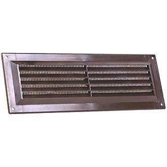 Image of Map Vent Fixed Louvre Vent with Flyscreen Brown 229mm x 76mm 