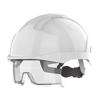 Image of JSP EVOVista Safety Helmet with Integrated Eyewear White 