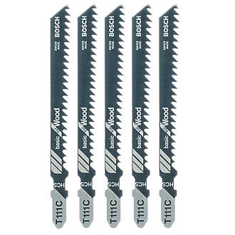 Image of Bosch T111C Wood Jigsaw Blades 100mm 5 Pack 