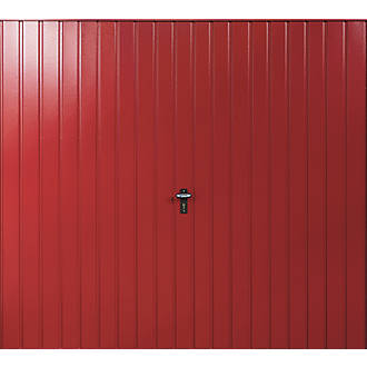 Image of Gliderol Vertical 7' 6" x 7' Non-Insulated Frameless Steel Up & Over Garage Door Ruby Red 