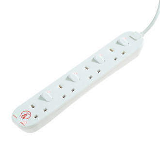 Image of Masterplug 13A 4-Gang Switched Surge-Protected Extension Lead 1m 