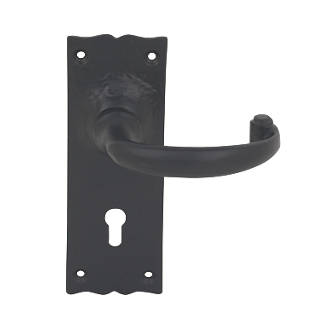Image of Smith & Locke Regal LoB Lock Door Handles Pair Black 