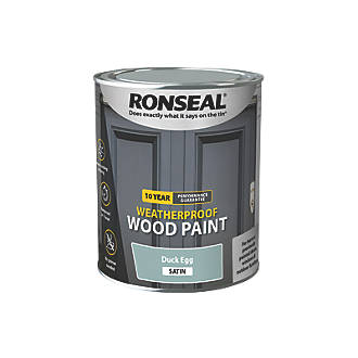 Image of Ronseal 10-Year Exterior Wood Paint Satin Duck Egg 750ml 