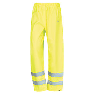 Image of Site Huske Hi-Vis Over Trousers Elasticated Waist Yellow XX Large 28" W 47" L 