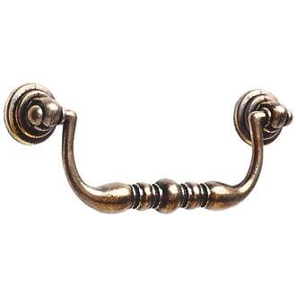 Image of Decorative Cabinet Handles Antique Brass 96mm 2 Pack 