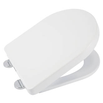 Image of Croydex Eyre Soft-Close with Quick-Release Toilet Seat Thermoset Plastic White 