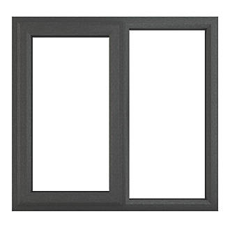 Image of Crystal Left-Hand Opening Clear Triple-Glazed Casement Anthracite on White uPVC Window 1190mm x 1040mm 