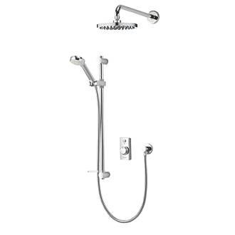 Image of Aqualisa Visage Smart Gravity-Pumped Rear-Fed Chrome Thermostatic Smart Shower with Drencher 