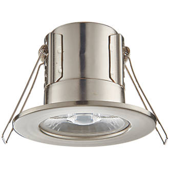 Image of LAP Cosmoseco Fixed Fire Rated LED Downlight Satin Nickel 5.8W 450lm 
