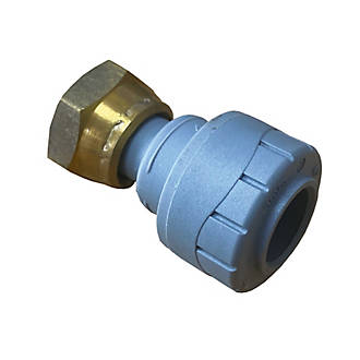 Image of PolyPlumb Plastic Push-Fit Straight Tap Connector 15mm x 1/2" 
