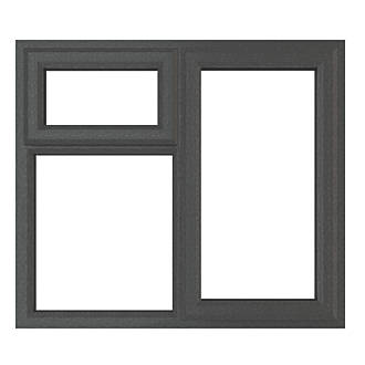 Image of Crystal Right-Hand Opening Clear Triple-Glazed Casement Anthracite on White uPVC Window 1190mm x 965mm 