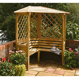 Image of Rowlinson Balmoral Corner Arbour 1.58 x 1.58 x 2.1m Natural timber 