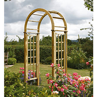 Image of Rowlinson Round Top Arch Natural Timber 1.24 x 0.65 x 2.5m 