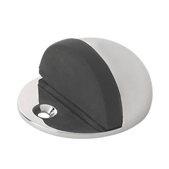 Image of Oval Door Stops 48 x 21mm Polished Chrome 2 Pack 