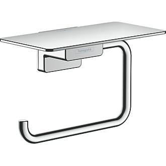 Image of Hansgrohe AddStoris Toilet Roll Holder with Shelf Chrome 