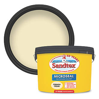 Image of Sandtex Fine Textured Masonry Paint Cornish Cream 10Ltr 