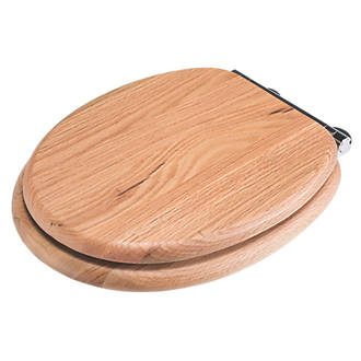 Image of Croydex Rutland Soft-Close with Quick-Release Toilet Seat Solid Oak Natural 