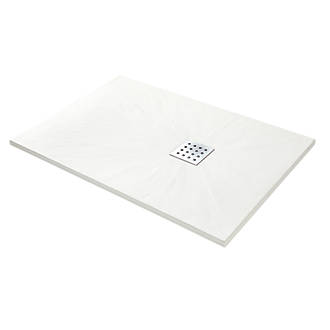 Image of The Shower Tray Company Rectangular Shower Tray White Slate-Effect 1400 x 900 x 27mm 