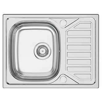 Image of Clearwater OKIO 1 Bowl Stainless Steel Kitchen Sink & Drainer 650mm x 500mm 