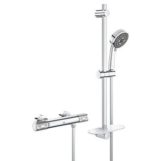 Image of Grohe Precision Feel HP Rear-Fed Exposed Chrome Thermostatic Bar Mixer Shower 