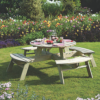 Image of Rowlinson Round Picnic Table 2000 x 2000 x 720mm 