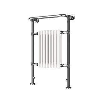 Image of Flomasta Vienne 3-Column Steel Towel Radiator 952mm x 659mm White / Chrome 1698BTU 