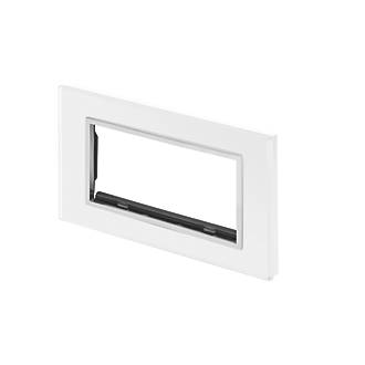Image of Retrotouch Crystal 4-Gang Front Plate Tru White Glass 