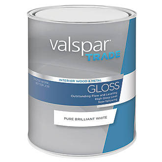 Image of Valspar Trade Wood & Metal Paint Pure Brilliant White 1Ltr 