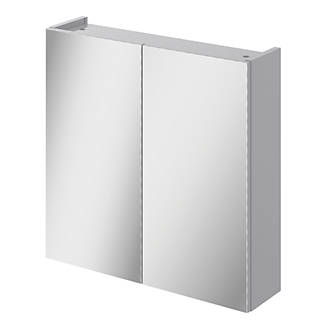 Image of Veleka Double Mirror Cabinet Grey Gloss 550mm x 145mm x 540mm 