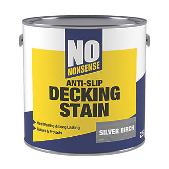 Image of No Nonsense Anti-Slip Quick-Drying Decking Stain Silver Birch 2.5Ltr 