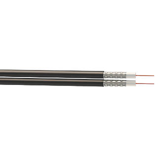 Image of Nexans RG6 Black 2-Core Shotgun Coaxial Cable 50m Drum 