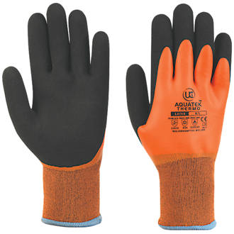 Image of UCI Aquatek Thermo Full-Dip Latex Thermal Gloves Orange Large 