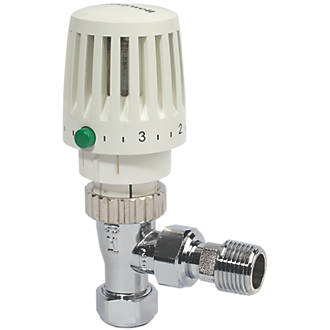 Image of Honeywell Home Valencia White Angled Thermostatic TRV 15mm x 1/2" 