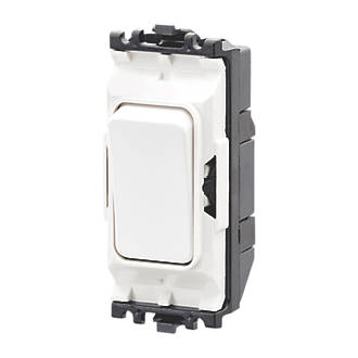 Image of MK Grid Plus 10A 2-Way Grid Light Switch White with Colour-Matched Inserts 