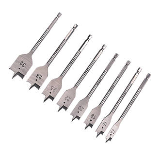 Image of Erbauer Flat Drill Bit Set 8 Pieces 
