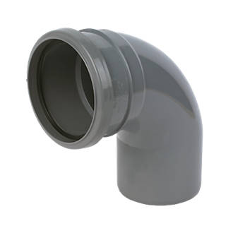 Image of FloPlast Push-Fit 92.5Â° Single Socket Bend Grey 110mm 