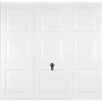 Image of Gliderol Georgian 7' 6" x 6' 6" Non-Insulated Frameless Steel Up & Over Garage Door White 
