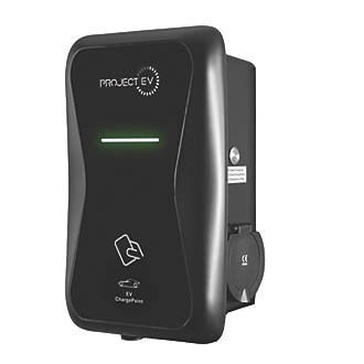 Image of Project EV Pro-Earth RFID 1 Port 7.3kW Mode 3 Type 2 Socket Electric Vehicle Charger Black & White 