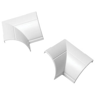Image of D-Line Clip-Over Â¼-Round Decorative Trunking Internal Bend 22 x 22mm White Pack of 2 