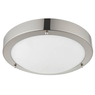 Image of Saxby Anchorage LED Bathroom Ceiling Light Satin Nickel 9W 650lm 