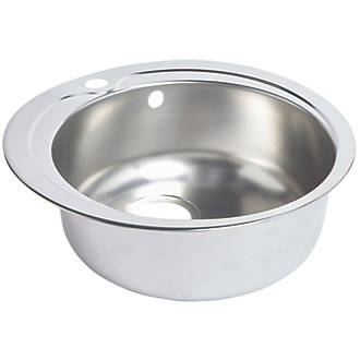 Image of 1 Bowl Stainless Steel Round Kitchen Sink 485mm x 485mm 