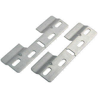 Image of Suki Cabinet Suspension Rails Silver 130mm x 38mm x 6mm 2 Pack 
