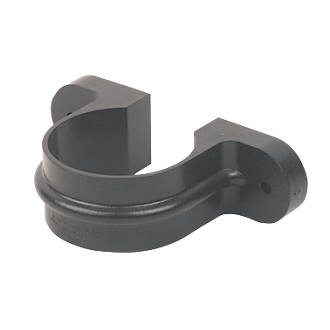 Image of FloPlast Cast Iron Effect Downpipe Round Pipe Clip Black 68mm 10 Pack 