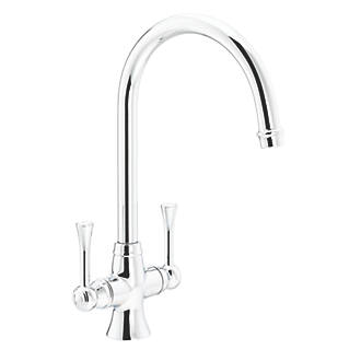 Image of Streame by Abode Gatsby Swan Neck Dual Lever Mono Mixer Chrome 