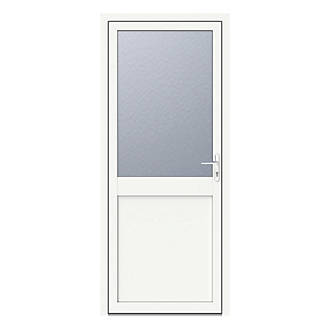 Image of Crystal 1-Panel 1 Obscure-Light Left-Hand Opening White Aluminium Back Door 2090mm x 840mm 