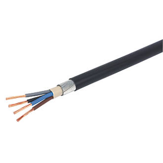Image of Prysmian 6944X Black 4-Core 6mmÂ² Armoured Cable 25m Coil 