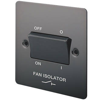 Image of LAP 10A 1-Gang 3-Pole Fan Isolator Switch Black Nickel with Black Inserts 