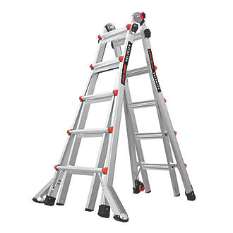 Image of Little Giant 5 Rung Velocity Series 2.0 4-Section 5-Way Aerospace Grade Aluminium Multipurpose Ladder 5.7m 